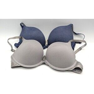 Calvin Klein Bras Size 34B Navy and Grey Padded Underwire Adjustable Clasp Back